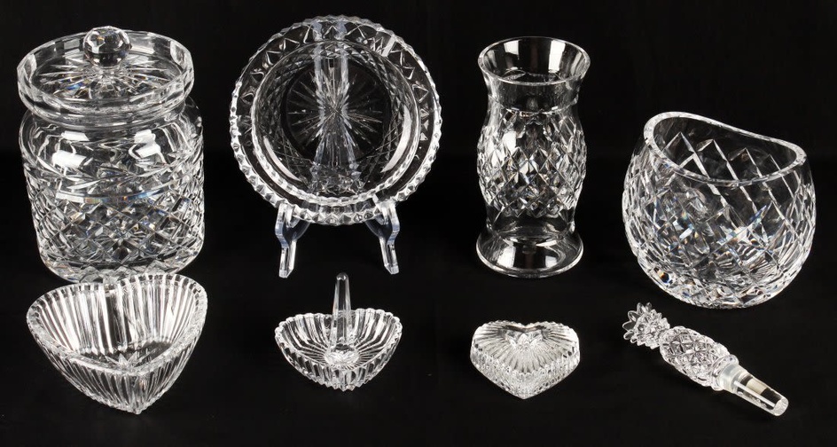 Waterford Crystal Including Comeragh Pillow Vase, Glandore Biscuit Jar, Etc.