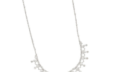 White Gold and Diamond Festoon Necklace
