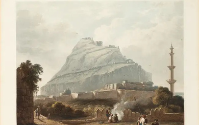 William Daniell, British, 1769-1837, Dowlutabad the ancient Deo Gurh, from Scenery, Costumes,...