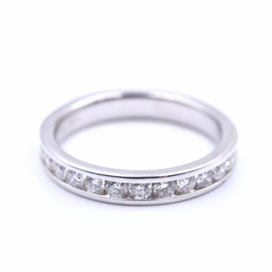0.49 Carats Diamond 14k White Gold Band Ring
