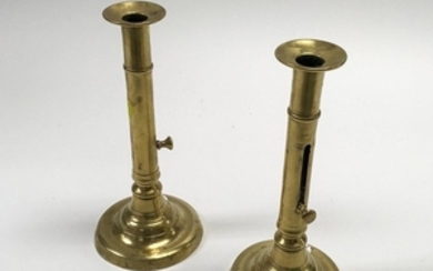 Pair of Brass Push-up Candlesticks