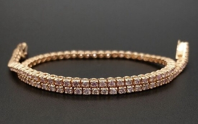 1.25ct Natural Fancy Mix Pink Diamonds - 14 kt. Pink gold - Bracelet - ***No Reserve Price***
