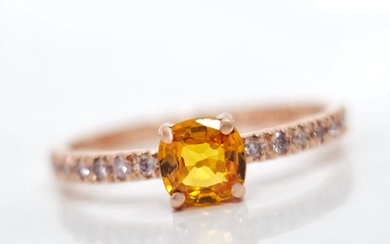 14 kt. Pink gold - Ring - 0.60 ct Sapphire - Diamond