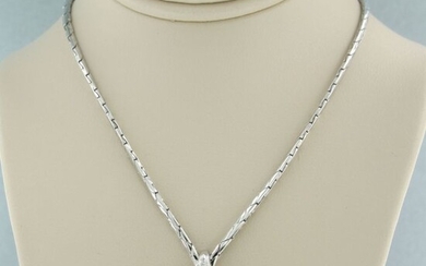 14 kt. White gold - Necklace - 2.00 ct Opal - Diamond