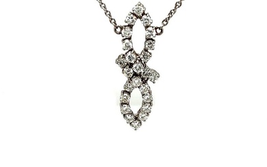 14 kt. White gold - Necklace with pendant - 1.16 ct Diamond
