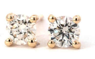 14 kt. Yellow gold - Earrings - 0.78 ct Diamond - Diamonds