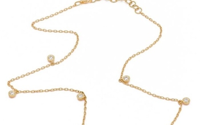 14 kt. Yellow gold - Necklace - 0.70 ct Diamond