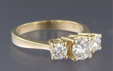 14 kt. Yellow gold - Ring - 1.30 ct Diamond