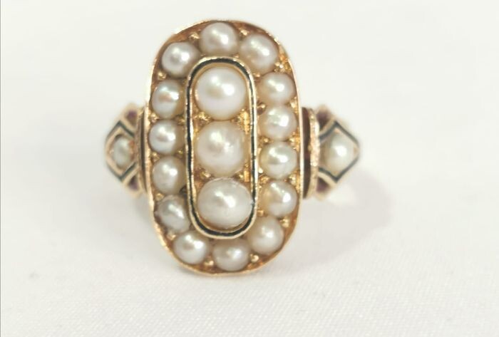 14 kt. Yellow gold - Ring Pearl