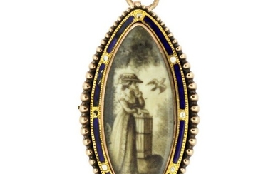 15 kt. Yellow gold - Antique Georgian Brooch/pendant