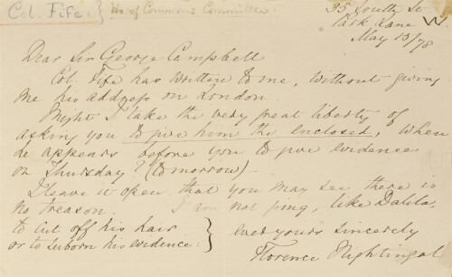 Florence Nightingale- Autograph Letter