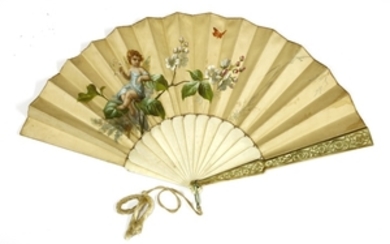 Three painted fans