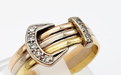 18 kt. Gold - Ring - 0.16 ct Diamonds