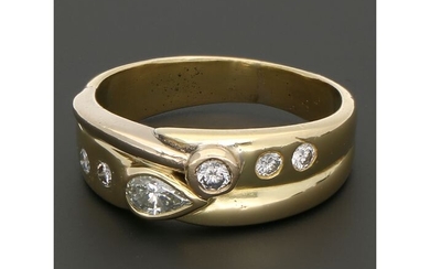 18 kt. Gold - Ring - 0.34 ct Diamond