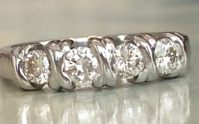 18 kt. White gold - Ring - 0.60 ct Diamond