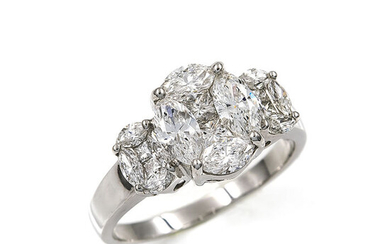 18 kt. White gold - Ring - 3.30 ct Diamond - Diamond