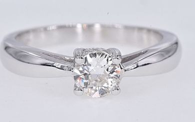18 kt. White gold - Solitaire ring - 0.48 ct Diamond