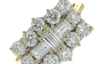 18ct gold vari-cut diamond dress ring.
