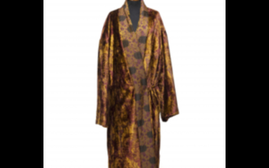 KRIZIA Long padded oreintal style velvet coat, hues from...