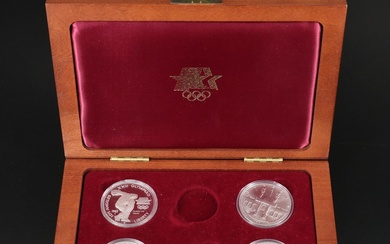 1983-1984 U.S.Olympics Set of Commemorative Silver Dollars With Four Coins