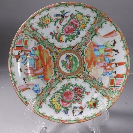 19th C Chinese Rose Medallion Charger Plate