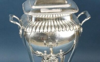 19th Century Silver Plate Footed Hot Water Urn