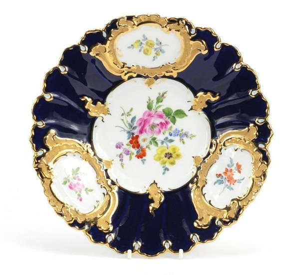 19th century Meissen porcelain plate, hand painted with
