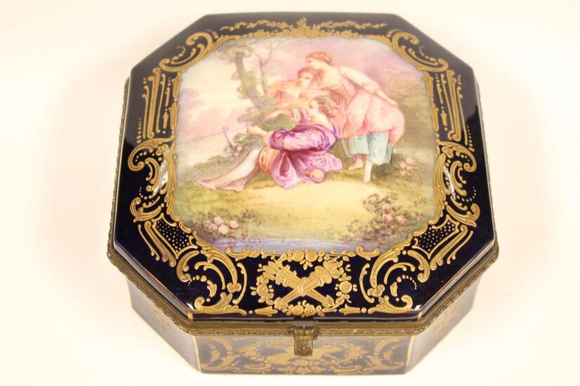 19th.C Hand Painted Box,Signed