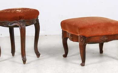 (2) Rosewood Victorian footstools