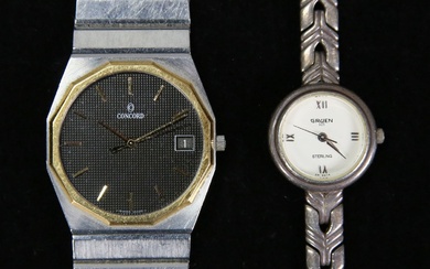 2 Watches Gruen Ladies Sterling & Concord Mariner