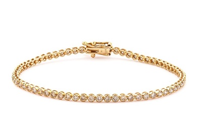 2.00 tcw Diamond Bracelet - 18 kt. Yellow gold - Bracelet - 2.00 ct Diamond - No Reserve Price