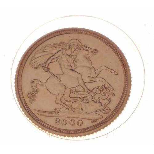 2000 UK Gold Half Sovereign in Royal Mint presentation case ...