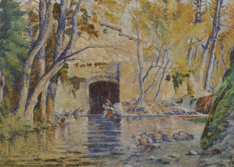 20th Century French School. A River Landscape, with