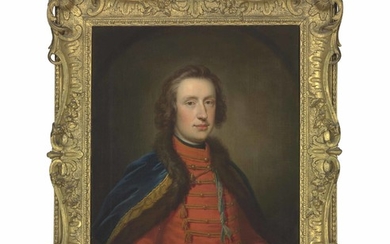 Thomas Bardwell (East Anglia 1704-1767 Norwich), Portrait of Francis Scott, Earl of Dalkeith (1721-1750), half-length, in Hussar uniform, in a feigned oval