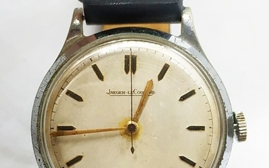 Mens stainless steel Vintage Jager LeCoultre wind movement watch