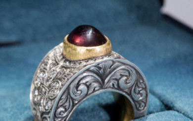 Berc Melikyan - Mixed Gold, Silver - Ring - 4.69 ct Tourmaline - Diamonds