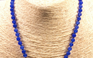 18 kt. Yellow gold - Necklace Blue agate - Diamonds, Sapphire