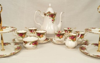 Old Country Roses - Royal Albert - Coffee service / demitasse X 6 + 2 cake stands (17) - Porcelain