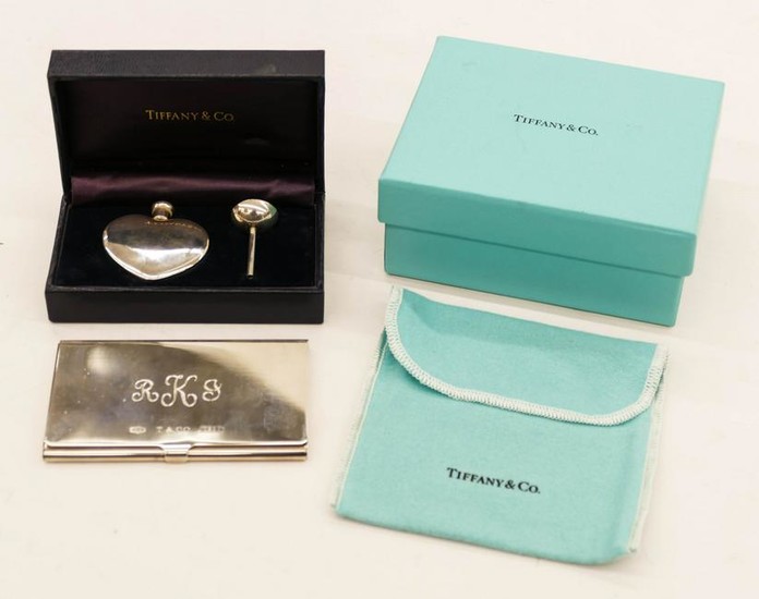 2pc Tiffany & Co. Sterling Perfume and Card Case in