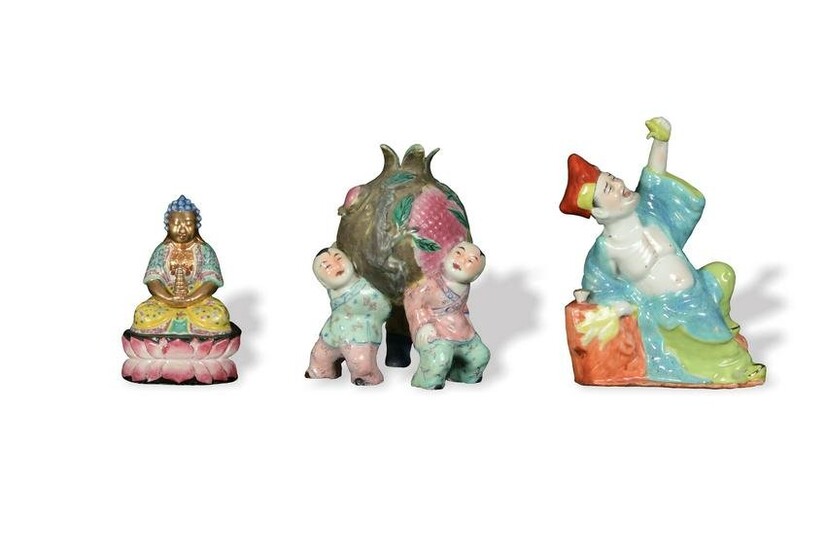 3 Chinese Porcelain Statues, Republic