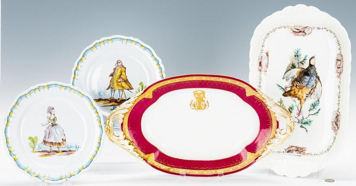 4 French Ceramic Items, incl. Honore Savy, Guerin