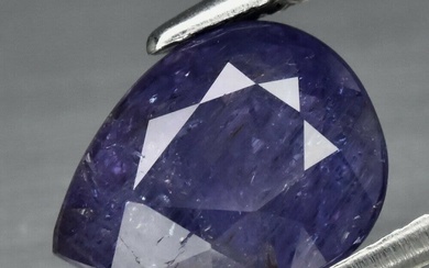 40$---2.66ct 9x7.2mm Pear Natural Unheated Bluish Purple Sapphire, Tanga
