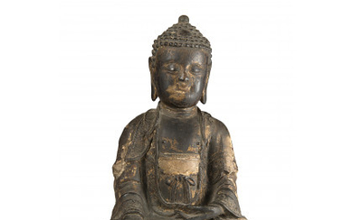 A gilt bronze figure of Buddha (defects) China, Ming dynasty (1368-1644) (h. 21 cm.)