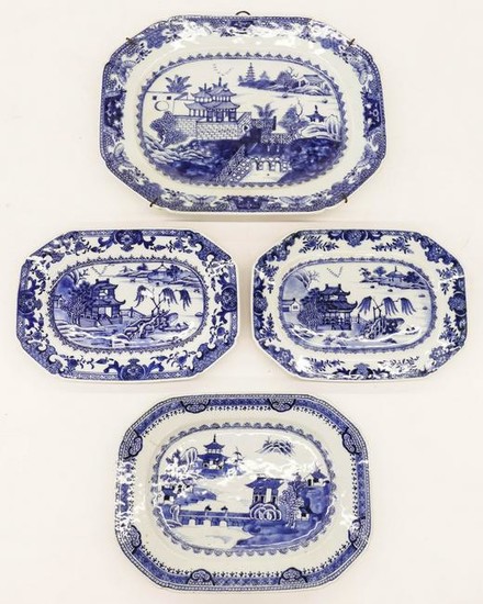 4pc Chinese 18th Cent. Export Porcelain Platters 10''