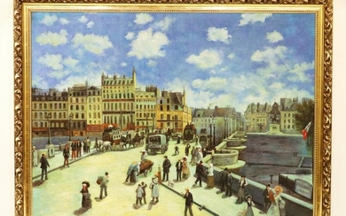 G Criscuoli Signed Paris Street Scene, Oil on Canvas