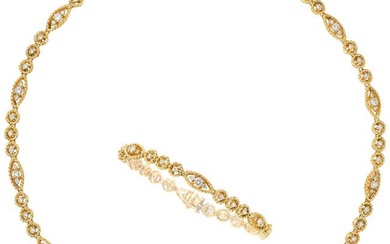 55373: Diamond, Gold Jewelry Suite Stones: Full-cut di