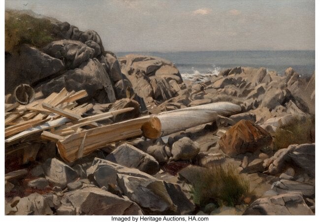 67073: Samuel Colman (American, 1832-1920) Rocky Beach