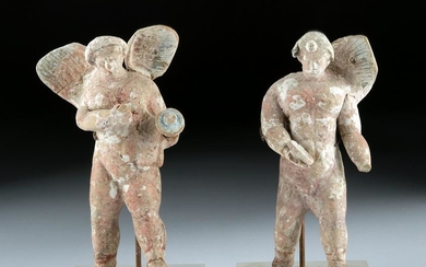 Adorable Greek Canosan Polychrome Cherub Figures