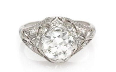 An Art Deco Platinum and Diamond Ring