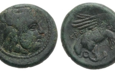 Bruttium, Kroton, c. 350-300 BC. Æ (19mm, 6.76g, 9h). Head...